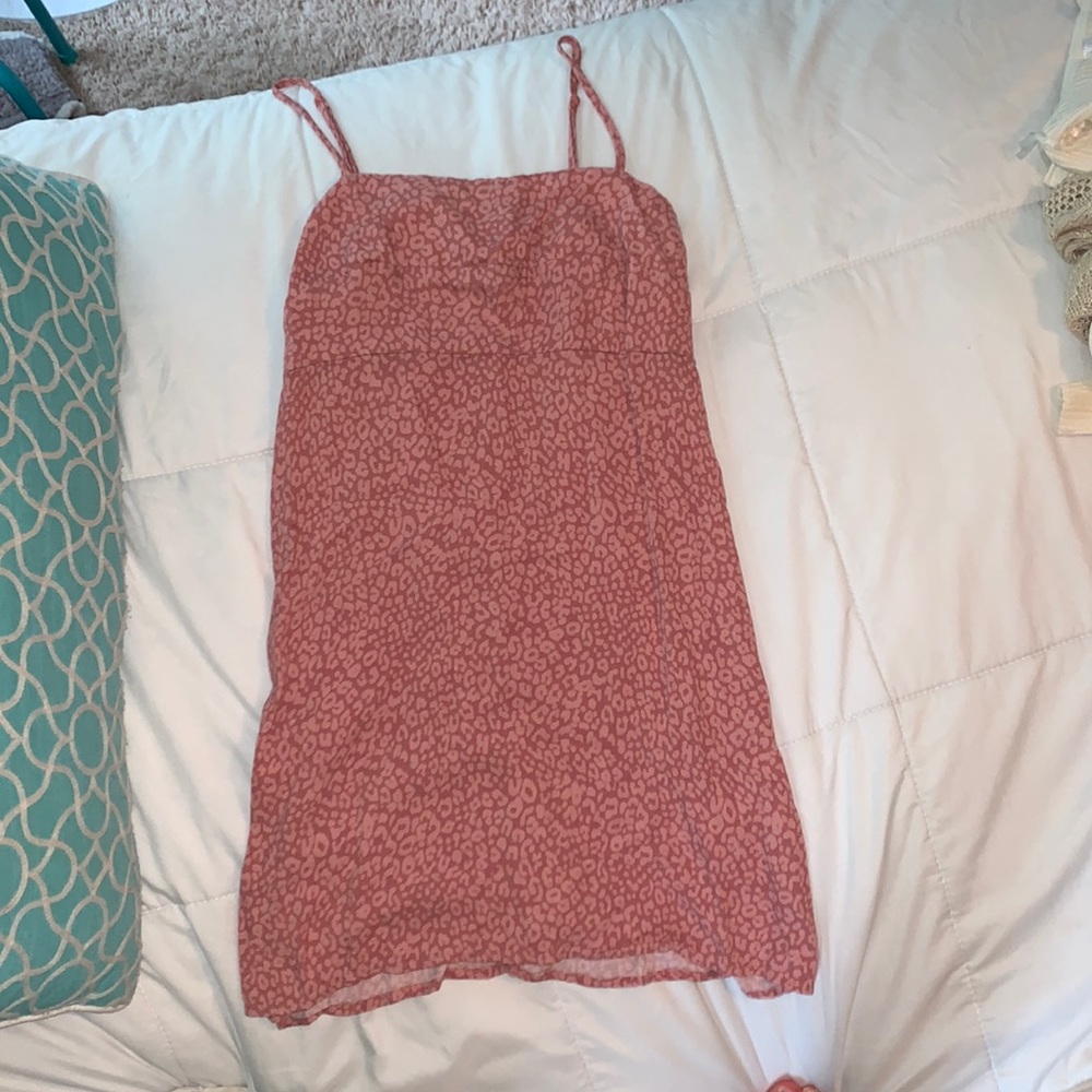 Cheetah print pink mini dress